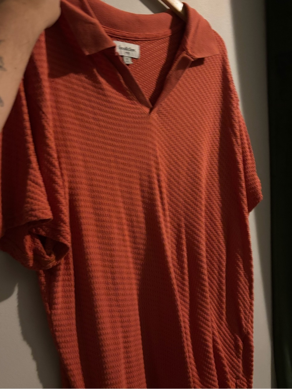 Goodfellow & Co Men's Ribbed V-neck Short-Sleeve Open-Collar Polo